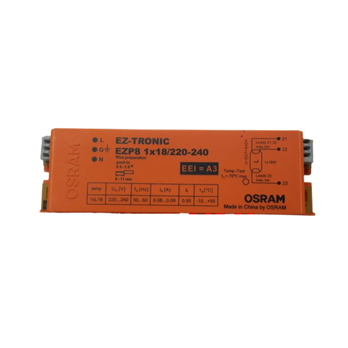 BALLAST ELECTRONIC OSRAM
1X18W  220-240V AC POUR TUBE NEON