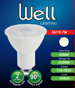 LAMPE LED GU10 WELL 7W 220V